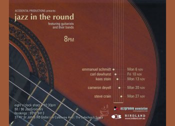 jazz in the round guitar postcard
